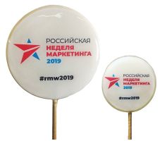 Леденцы 10 и 5 см с символикой Российской недели маркетинга-2019