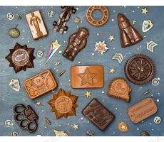 Шоколадные монеты в коробочке с логотипом к 23 Февраля