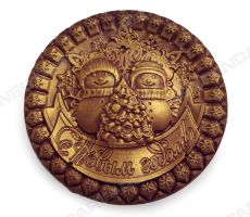 Шоколадная медаль со Снеговичками и поздравлением