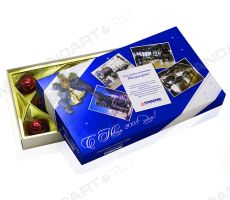 Шоколадные конфеты в коробке с логотипом