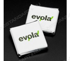 Плитки шоколада 5 г с логотипом Evola