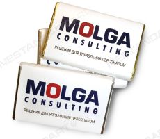 Плитка шоколада 12 г с логотипом Molga Consulting