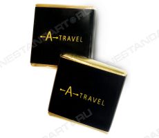 Плитки шоколада 5 г с логотипом туристической компании A-Travel