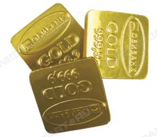 Шоколадные золотые слитки с логотипом