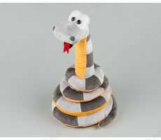 Новогодняя мягкая игрушка - серая змея