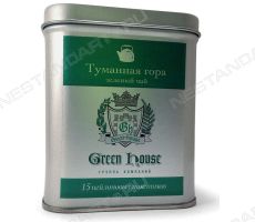 Чай в нейлоновых пакетиках в металлической банке с логотипом Green House